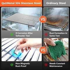 Qulimetal 18.75″ 9MM Grill Grates for Weber Genesis II, Grill Parts for Weber Ge