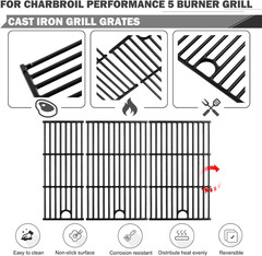 463448021 Grill Grates Replacement Parts for Charbroil Performance 5 Burner Gril