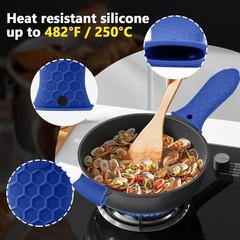 4 Pieces Silicone Hot Handle Holder Sleeve Set – Non-Slip, Heat Resistant Covers