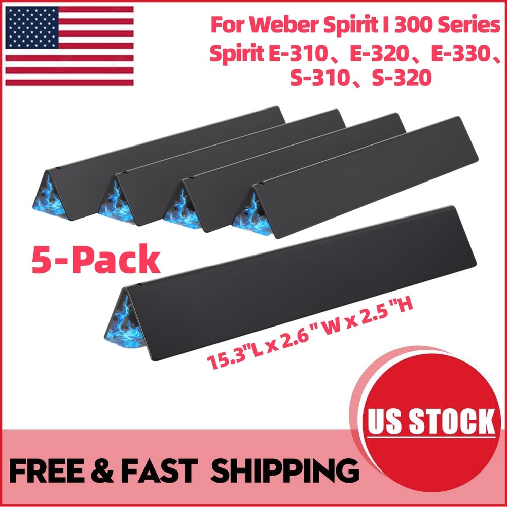 15.3″ Weber Flavorizer Bars #7636 for Spirit 300 E310 E320 E330 Grill 5-Pack