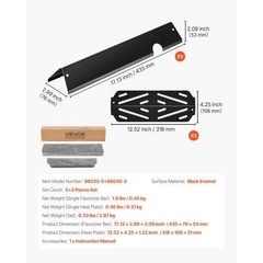 Flavorizer Bars and Heat Deflectors 17 in Grill Replacement Part for Weber