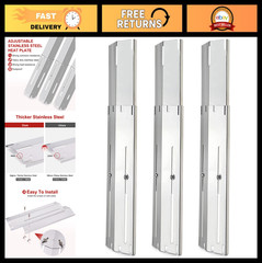 Universal Grill Heat Plates – Adjustable BBQ Flame Tamers & Heat Shields, 3-Pack