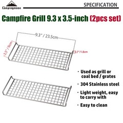 CAMPINGMOON Cooking Grate 2pcs set of Camping Grill Grate 304 Stainless Steel…