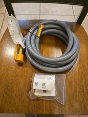 12 Feet 1/2 inch ID Natural Gas Grill Hose with Quick Connect Fittings, Natur…