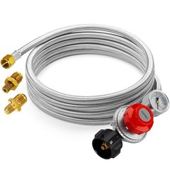 CALPOSE 15FT High Pressure Propane Regulator Hose with 15FT, Stainless Steel