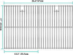 2Pcs Stainless Steel Cooking Grates for Nexgrill, 17” X 26.4” | Grill Replacem