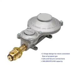 300,000 BTU Horizontal Mounted 2-Stage LP Regulator with POL for Rvs, Vans, Trai