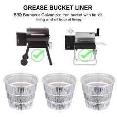Galvanized Foil Grease Bucket Liner Silver Adults 12Pcs 4.72X4.13X3.34in