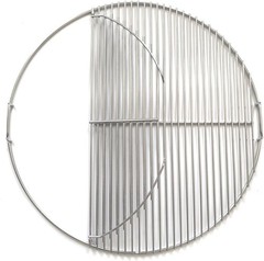 Upgraded 18″ Stainless Steel Hinged Grill Grate for Weber – 2-Zone Cooking