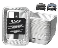 30-Packs Grill Grease Tray Liners Silver-30 pcs for Ninja OG800&OG900 Series