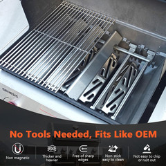 Qulimetal SUS304 18.75″ Grill Grates with 66032 Flavorizer Bars & Heat Deflector