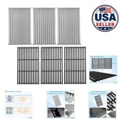 17 Inch Grill Grates Emitters Set 3 Pack Cast Iron Stainless Steel TRU Infrared