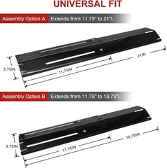 Adjustable Grill Burner Covers for Gas Grill, Porcelain Steel Heat Plate Shields