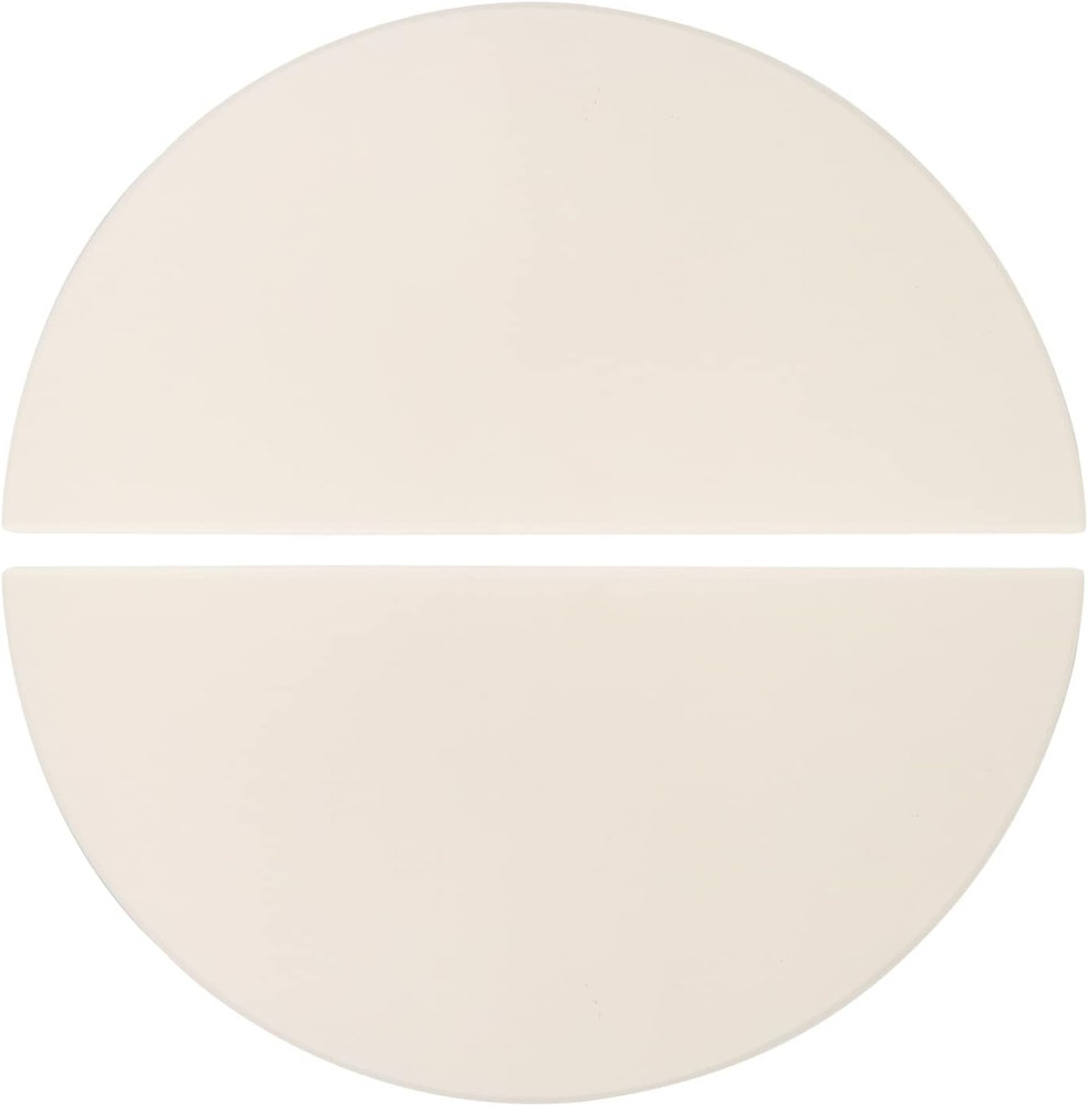 Half-Moon Ceramic Heat Deflector Plates for Kamado Joe Classic I II III 2-Pack