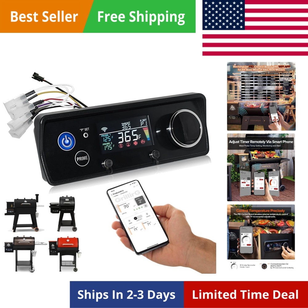 PID WiFi App Control Board Replacement Parts for Pit Boss, ±1°F Control Stead…
