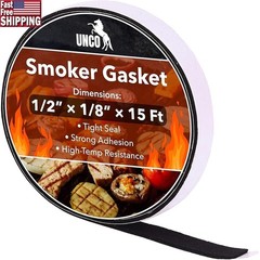 High Temp Grill Gasket 1/2in Wide 15ft Long Smoker Seal Air Leak Retention New