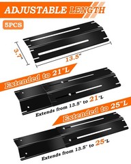 Adjustable Grill Heat Plates 5 Pcs Flavorizer Bars 13.5 to 25 Inch For Gas Grill