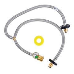 Propane Y-Splitter Adapter Hose with Brass Fittings for Dual Tank Connection