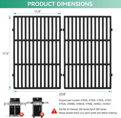 Spirit 300 7638 7639 17.5″ Grill Grates Replacement for Weber Spirit I & II 300