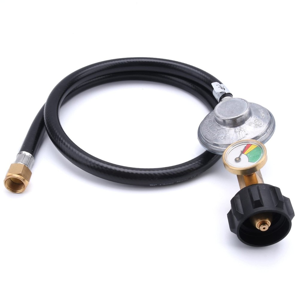 GasSaf 3Feet Low Pressure Propane Regulator and Hose Replacement for 4 FT, 4