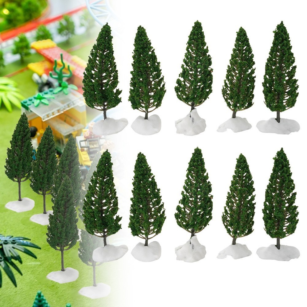 10 Pcs * 11cm Model Pine Trees Green For Scale Railway Layout 11cm SL-16059 Set