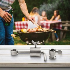BBQ Oven Skewer Rod Set with Balancer and Limiter for Uniform Roasting