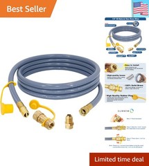 12 Feet 1/2 Inch ID Natural Gas Hose with Quick Disconnect for weber, charbro…