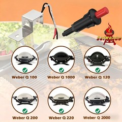 80462 Grill Igniter Ignition Button Replacement for Weber Q1000 Q2000 Q100 Q200