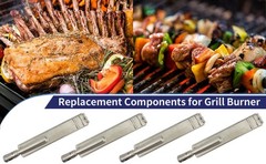4-Set Heavy Duty Cast Stainless Steel Grill Burners for Bull, Grill Replacement