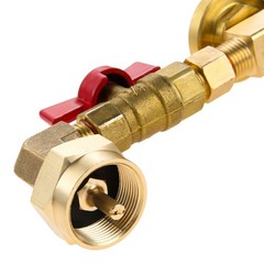 Safety QCC1 Propane Refill Elbow Adapter with Propane Tank Gauge Control Valve
