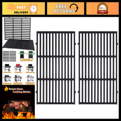 Cast Iron Grill Grates 17.5×12 for Weber Spirit & Genesis Models, Replace Parts