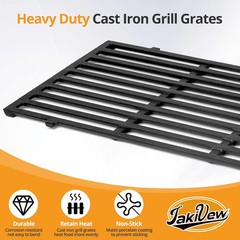 7637 Cast Iron Grill Grates, Compatible with Weber Spirit 200 (2013-2017 Front C