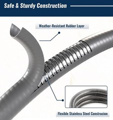 15 Feet 3/8 inch ID Natural Gas Grill Hose with Quick Connect Fittings, Natur…