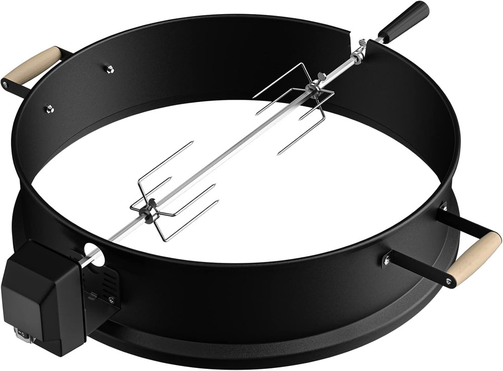 SHINESTAR Upgraded Rotisserie Kit for All Weber 22-Inch Kettle Charcoal and Othe