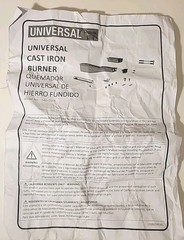 Universal Cast Iron Burner Extends 12″ To 16.3″ Model: 540-0006