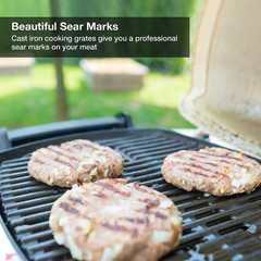 Cast Iron Cooking Grid Grates 2-Pack 15.3″ for Weber Q200 Q220 Q2000 Q2200 Q2400