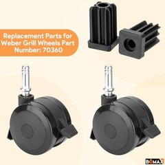 70360 Locking Caster with Insert for Weber Spirit Grill 2.84″ x 4.5″(4 Pack)