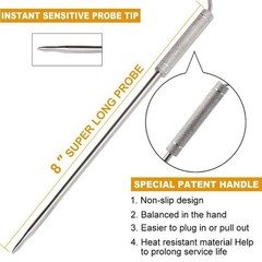 eBasics Meat Thermometer Probe Replacement Temperature Silver