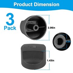 Grill Control Knobs Replacement for Charbroil 3-pack Charbroil, Black