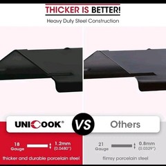 Unicook Heavy Duty Adjustable Porcelain Steel Grill Heat Plate Shield Replacemen