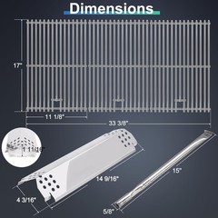 Hiorucet Grill Grates For Nexgrill 6 Burner 720-0896B Stainless