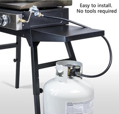 Propane Hose Adapter 1Lb to 20Lb with Gauge for Weber Q Grill Blackstone Griddle
