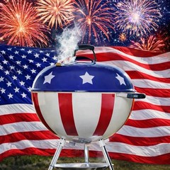 Star Spangled – Custom made Weber Kettle 6 Inch Wheel inserts