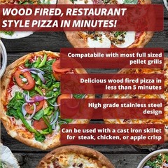 Pellet Grill Pizza Oven Attachment Wood Fired Up to 800°F