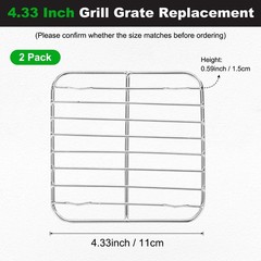2 Pack Grill Grate Replacement, Steel Grill Grates for BBQ Parts [4.33 Inch]