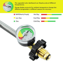 6FT Upgraded Braided Universal POL 1/4 Inch NPT & Inverted Male Flare Propane Ta
