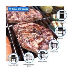 17.5″ Stainless Steel 7639 Cooking Grates for Weber Spirit 300 Series, Spirit…