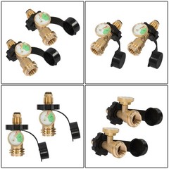 2PCS-Propane Tank Adapter with Gauge Converts POL LP Tank Service Valve QCC/Type