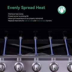 Grill Replacement Parts for 4 & 5 Burner Models – Heat Plates, Burners & Tubes
