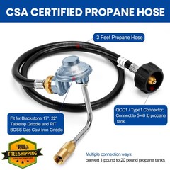 JEASOM Propane Adapter Hose Regulator 3FT